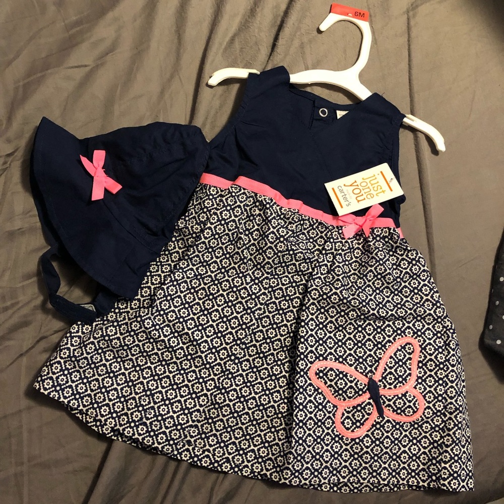 Carters 6 month dress with hat infant girl NWT